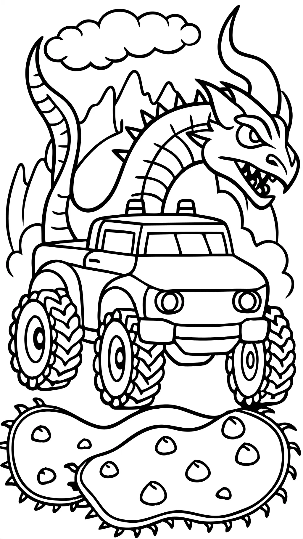 dragon monster truck coloring pages